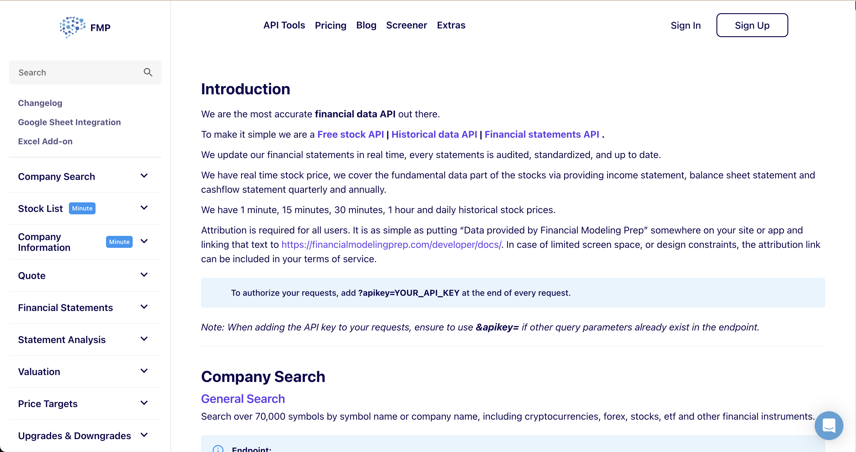 Financial-Modeling-Prep-Documentation