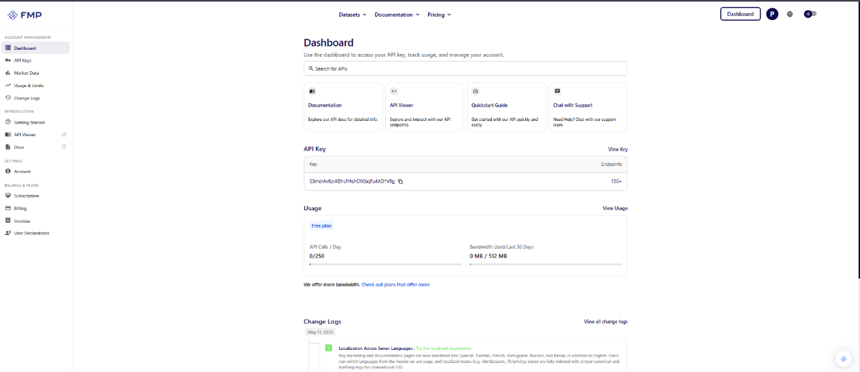 A screenshot image of an updated account dashboard